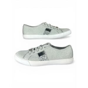GBG Los Angeles Silver Glitter Fashion Sneakers Grey Sequin Accent Shoes Size 11